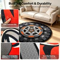 Tapis de sol personnalisé tufté à la main, motif pneu de voiture, imprimé en 3D, forme irrégulière, tapis jante de voiture, tapis en forme de pneu et de roue de course