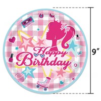 Nappes de fête d'anniversaire princesse rose, thème Babi Girl pour les enfants, filles, poupées princesses, décorations de fête sur le thème des princesses