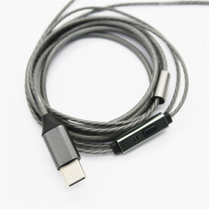 Replacement Type C MMCX <b>Headphone</b> Cable Copper Wire Nickel Plating Male To Male <b>Adapter</b> For Shure SE535 UE900 - Product Image 1