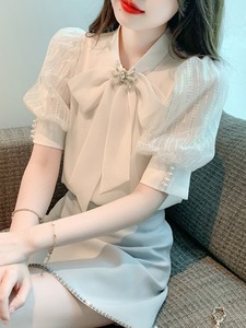 เสื้อชีฟองสีขาวแขนยาวผู้หญิงสไตล์เกาหลี ไซส์ฟรี คอลเลคชั่นฤดูใบไม้ผลิ - Product Image 4