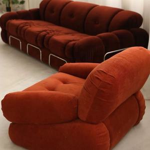 العربية نمط غرفة المعيشة المنزلي الأزهار مجموعة اثاث تنجيد فاخر المخملية البني أريكة 3 2 ، loveseat ، كرسي بذراعين - Product Image 4