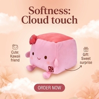 Peluche personnalisée en forme de tofu mignon de 20 cm pour cadeau de vacances et anti-stress