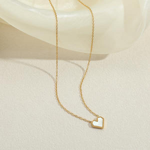 Juego de Accesorios de Moda con Collar con Colgante de Corazón de Acero Inoxidable, Cadena de Hueso con Cierre en Oro de 18k, Pendientes, Pulsera y Anillo - Product Image 5