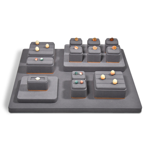 Jinsky tàu nhanh màu xám sợi nhỏ lỏng kim cương hiển thị đứng màu đá quý khay cho truy cập bảng - Product Image 4