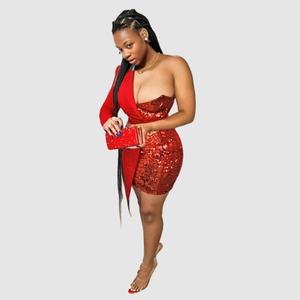 Vestido de Fiesta Sexy con Lentejuelas y Hombro Descubierto, Novedades al por Mayor, Moda Femenina - Product Image 3