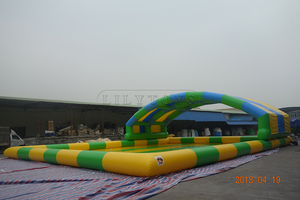 Bể Bơi Hình Chữ Nhật Bền Kín Nước Màu Xanh PVC Tarpaulin Trẻ Em Bể Bơi Bơm Hơi - Product Image 2