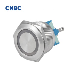 25มม.เส้นผ่าศูนย์กลาง <span class=keywords><strong>Off</strong></span> No Nc Momentary Self-Locking 6Pins <span class=keywords><strong>Push</strong></span> ปุ่มสวิทช์โลหะ220V แหวน Led - Product Image 5