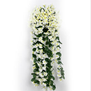 Decoraciones de boda modernas hechas a mano, flores artificiales de plástico vibrantes, enredaderas colgantes, decoración del hogar, Navidad - Product Image 6