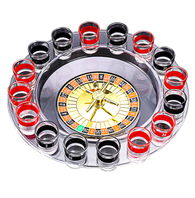 Drinking Game Glass Roulette - Drinking Game Set (2 Balls and 16 Glasses) Casino Style Drinking Game