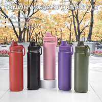 Bouteille d'eau isotherme Fonwhy 32 oz avec paille rabattable, gobelet magnétique Magsafe, tasse à café, support magnétique pour téléphone portable pour les voyages, sous vide