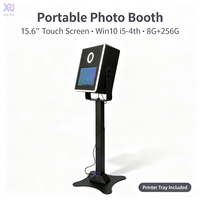 Photomaton Métallique pour Événements, Écran Tactile 15,6'', Ventilateur de Refroidissement RGB, Impression en Libre-Service, Capacité 15 Personnes, Charge Maximale 200kg, iPad USB