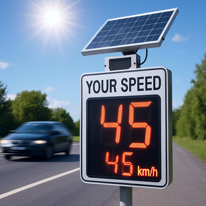 لافتة عرض حد السرعة الرقمية 2-3 مع مؤشرات LED حمراء/صفراء/بيضاء، أحجام قابلة للتخصيص، إشارات مرور تعمل بالطاقة الشمسية - Product Image 6