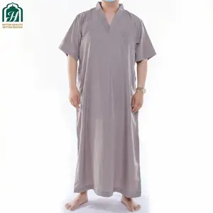 İslami giyim suudi Thobe arap Jubba için adam adam Thobe İslami Gamis müslüman elbise pijama