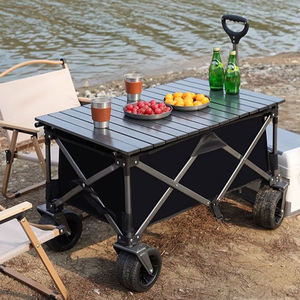 Vente chaude en plein air jardin parc utilitaire enfants Wagon <span class=keywords><strong>Portable</strong></span> 4 roues plage chariot chariot pliable Camping poussette pliant Wagon - Product Image 1