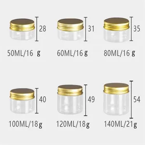 4oz 8oz 6oz 10oz 120ml 250ml 500mk contenants cosmétiques à large bouche en plastique pet pot avec couvercle en aluminium