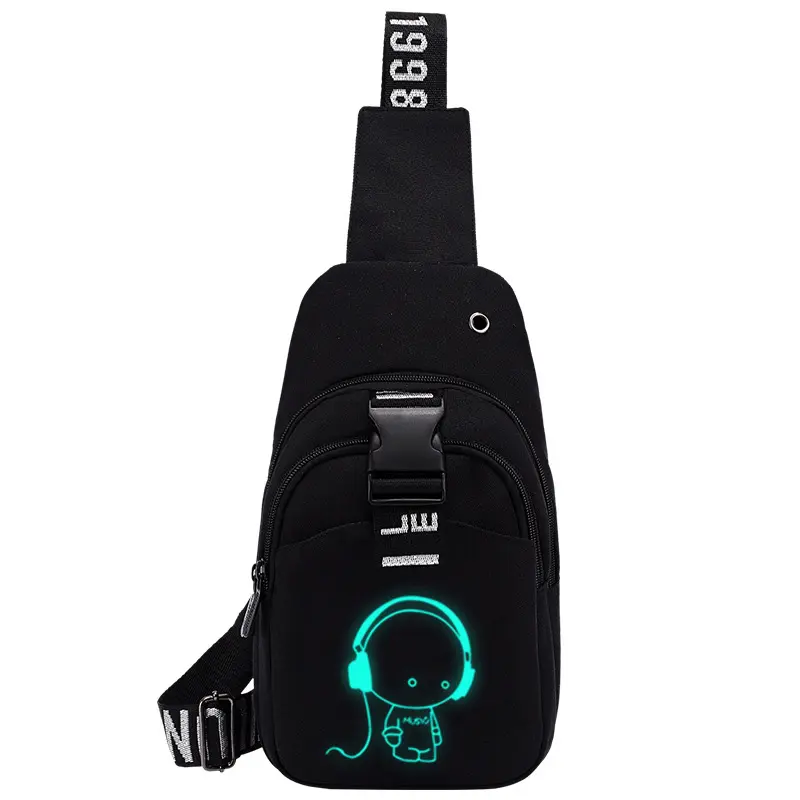 Anhui 367 design creativo della borsa a tracolla casual a tracolla con logo glow-in-the-dark per unisex