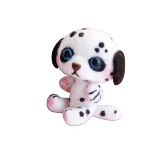 Wool Roving Needle Felting Kits Cute Dalmatian Lovely Dog DIY Handcraft Supplies with Tutorial All in 1 Kit