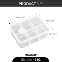 6-Fach Lebensmittel-Aufbewahrungsbox Kühlschrank-Organizer mit Timer-Deckel Mikrowellengeeigneter Lebensmittel-Vorbereitungsbehälter Snackbox