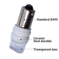 Ampoules LED BA9S 3D en céramique 2835 pour éclairage d'instrumentation, 12V 24V T4W H6W pour éclairage intérieur de voiture, feux de position latéraux et feux de plaque d'immatriculation