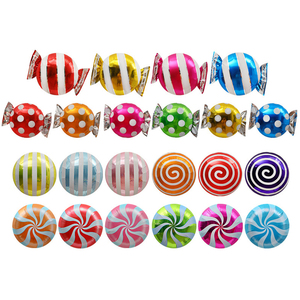Globos redondos De aluminio con diseño De lunares para decoración, Lollipop <span class=keywords><strong>dulce</strong></span> De 18 pulgadas, a rayas, para cumpleaños y boda - Product Image 1
