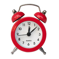 Mini Runder Wecker Kreativer Schlafzimmer Nachttisch Kleiner Wecker Wohnzimmer Digitaler Metall-Wecker Studenten Quarz-Uhr