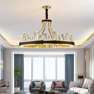 Zeal <b>Lighting</b> Modern Round Pendant Lights Living Room Modern Gold Black <b>Chandeliers</b> with <b>Crystal</b> - Product Image 3