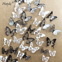 Autocollant mural 3D papillon en cristal coloré, étiquette adhésive, en papier Satin, pour chambre à coucher de bébé et enfants, décoration pour la maison, bricolage, référence SD134