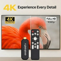 TV Stick Compatible con Android 9, Red Estable, WiFi5 2025, 4K, 2GB+8GB/16GB, Quad Core, HDR/H265, Control por Voz BT, Control Remoto