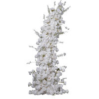 Arche en corne personnalisée Arrangement floral Scène de mariage Orchidée papillon blanche Simulation de mouton Arc en corne de fleur