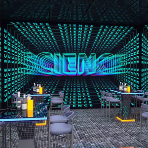 Custom 3D Logo Infinity <b>Mirror</b> Sign 50*50 Square RGB <b>Wall</b> Mount Multi Colors Neon Lighting Hotels Offices Decoration - Product Image 5