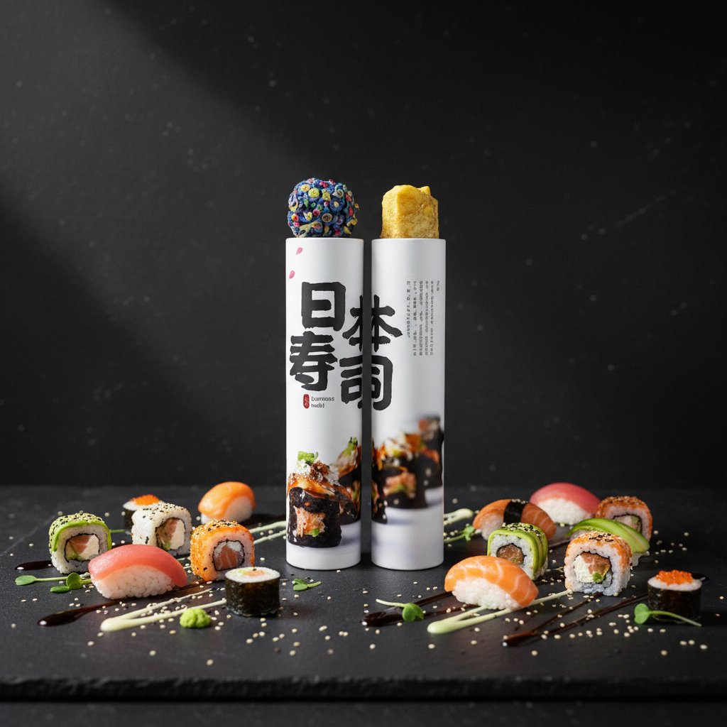 Factory Direct Custom Logo Eco-friendly Bio-degradable Food-Grade Sushi Push-Pop Packaging Cylinder Paper Tube Chopsticks