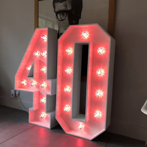 Custom Large 3D <b>LED</b> Digital Light Bulb <b>Letters</b> Logo Astronaut Sign Pattern Metal Remote IP65 Glass Office Shops Companies - Product Image 5