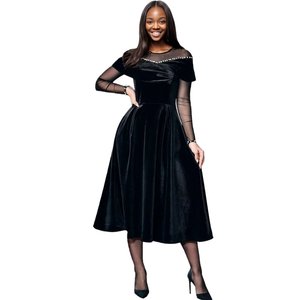 Vestido de Fiesta Elegante con Cierre y Cuentas, Color Sólido, al por Mayor - Product Image 1