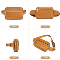 Sac banane en cuir PU avec logo personnalisé, sac de taille bandoulière unisexe, pochette utilitaire d'extérieur, sacoche de hanche, sacoche de ceinture