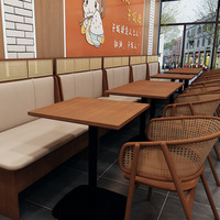 HUALIN Ensemble de table et de chaises de salle à manger en bois massif de style moderne pour restaurant, hôtel, café, canapé, siège de carte