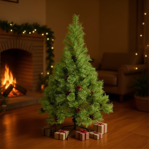 Homeera Artificial Christmas Tree 150cm Pine Cones Indoor Standing Tree Easy Installation No Lights Included - Product Image 2