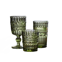 Vente flash : Verres à boire en verre remplis, gobelets colorés, eau, vin, verres de mariage verts bon marché à vendre