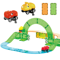 Jouets de construction magnétiques EPT, circuit de voitures dinosaures, jeu de course de voitures, blocs de construction pour enfants