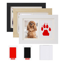 Haustier-Pfotenabdruck Fotorahmen 7 & 10 Zoll Handabdruck-Display mit Stempelkissen Andenken-Schattenbox