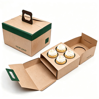 Boîte à cupcakes rectangulaire en kraft personnalisée avec plateau en mousse EVA et PVC, emballage en papier pour pâtisserie, boîte cadeau pour desserts à emporter