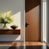 Portes d'entrée en bois massif modernes avec finition en bois naturel de qualité supérieure