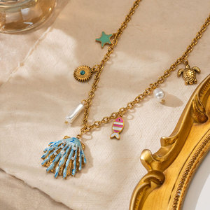 สร้อยคอจี้แฟชั่นสไตล์ฮาวายสำหรับผู้หญิงทำจากสเตนเลส316L เครื่องประดับ14K 18K - Product Image 4