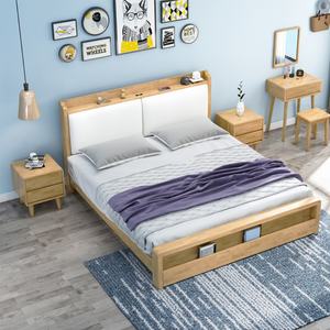 Vente directe d'usine - Meubles de chambre à coucher - Lit king size avec rangement - Cadre de lit en bois avec coussin moelleux - Product Image 5