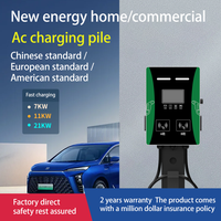 Pengisi Daya EV Dinding 22KW 32A 3 Fasa Tipe 2 GBT Cepat, Casing Logam IP65, RFID, APP, LED, Komersial, Parkir, OCPP1.6J