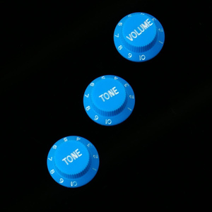 Kenop Kontrol Pedal AMP Efek 2 Nada dan 1 <span class=keywords><strong>Volume</strong></span> Plastik Biru Grosir, Kenop Gitar Top Hat untuk Gitar Elektrik dan Bass - Product Image 2