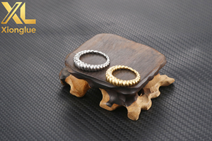 18K Gold Stainless Steel Croissant <b>Rings</b> Embossed Geometric <b>Thin</b> Twist Curve Engagement Party Jewelry Titanium Anniversaries - Product Image 5