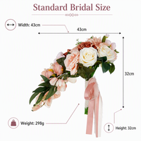 Bouquet de mariée cascade rose poudré, style européen, artificiel, en forme de larme, fleur de mariée élégante, décoration florale, bouquet de mariage