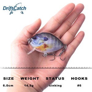 Realistic Printed ABS Sunfish Fishing <strong>Crankbait</strong> 6cm 14.5g Built-in Rattle Balls Attractant Hard Lure Midwater Baits <strong>for</strong> - Product Image 2