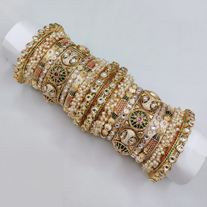 Elegant Kundan Meenakari and Pearl <b>Bangles</b> <b>Set</b> Designer Glam Finish Jewelry Perfect for Weddings and Party Wear - Product Image 2