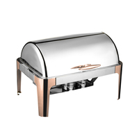AIRUISI 6L 9L Elektrischer Speisen wärmer Roll Top Edelstahl & Roségold Chafing Dish für Hotel & Restaurant Buffet Servieren